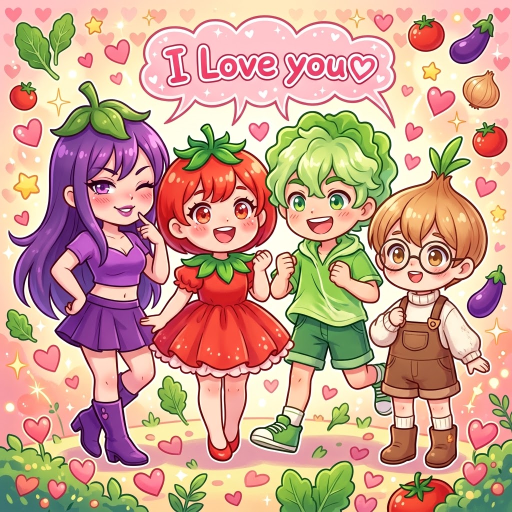 8/31 野菜の日・I LOVE YOUの日 | の人気AIイラスト・グラビア