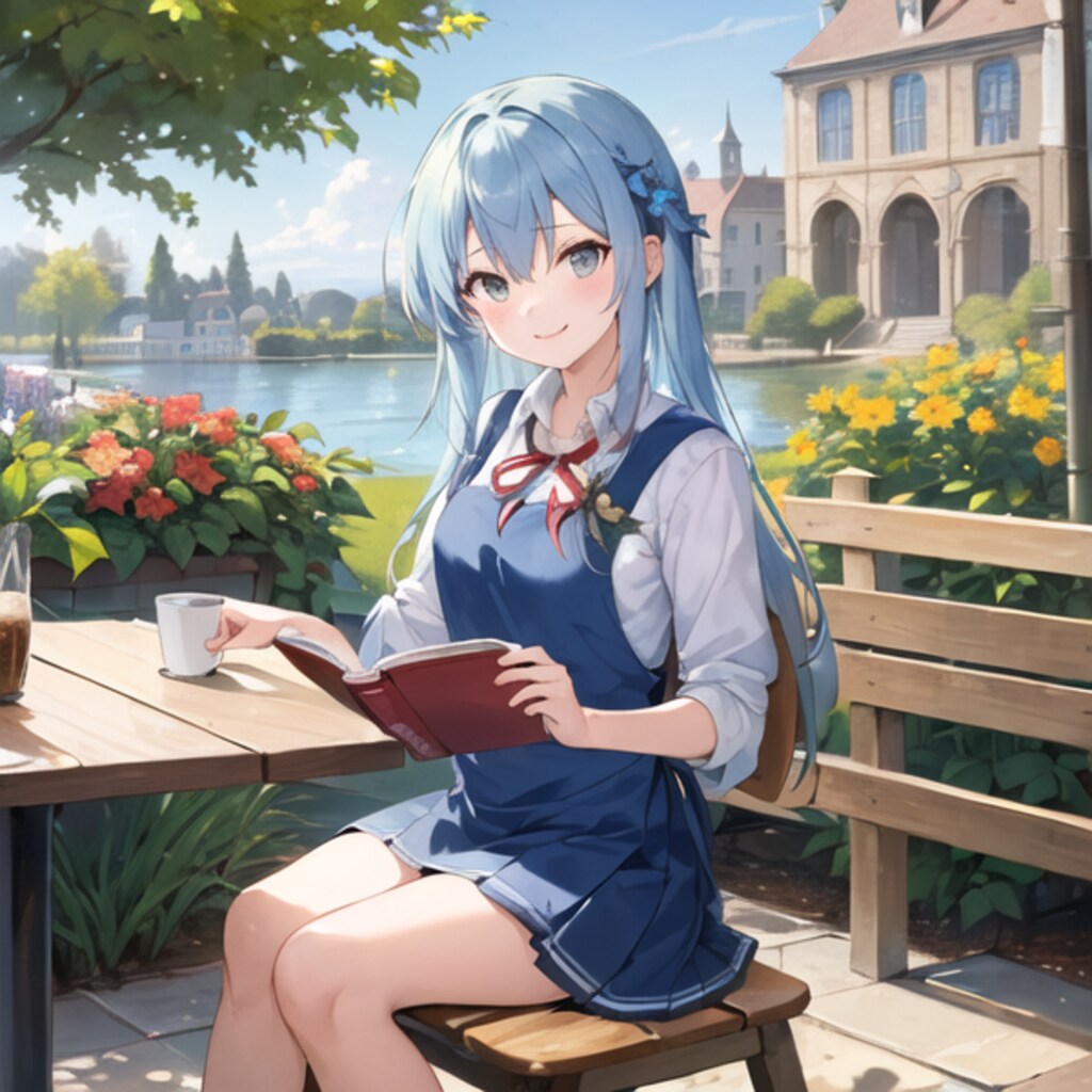 カフェで読書