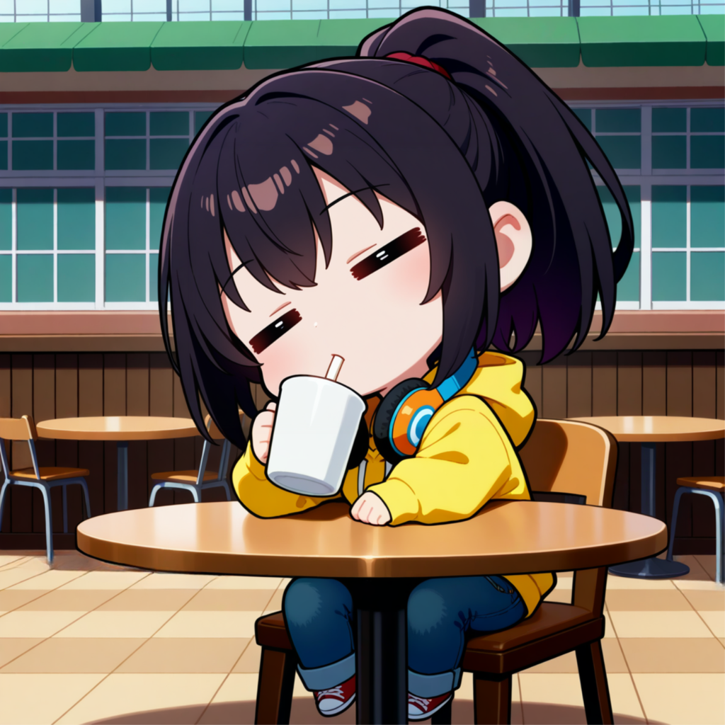 カフェで休憩中