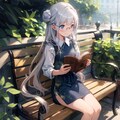 日課の朝読書をチャイナ服で 2枚目