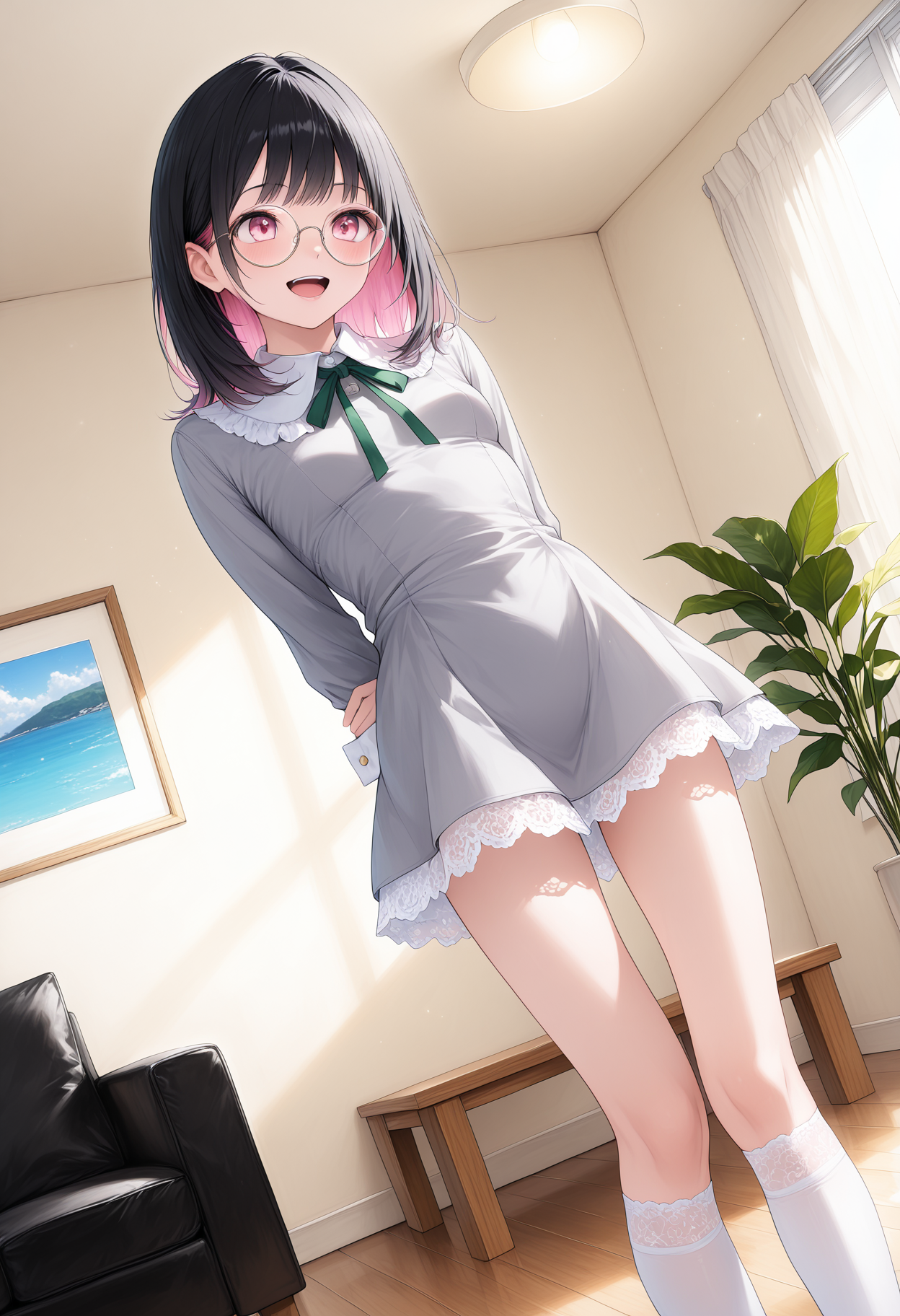 黒髪メガネ ワンピ | の人気AIイラスト・グラビア