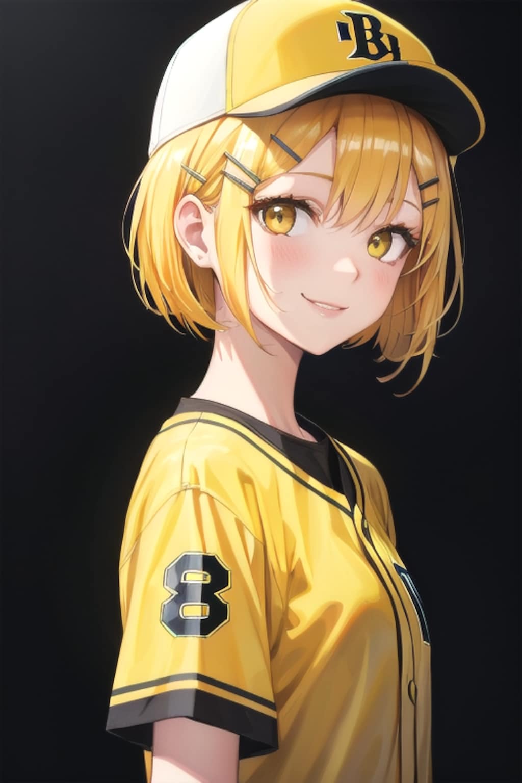 ベースボールキャップの彼女