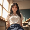 制服少女...教室セルフ 4枚目