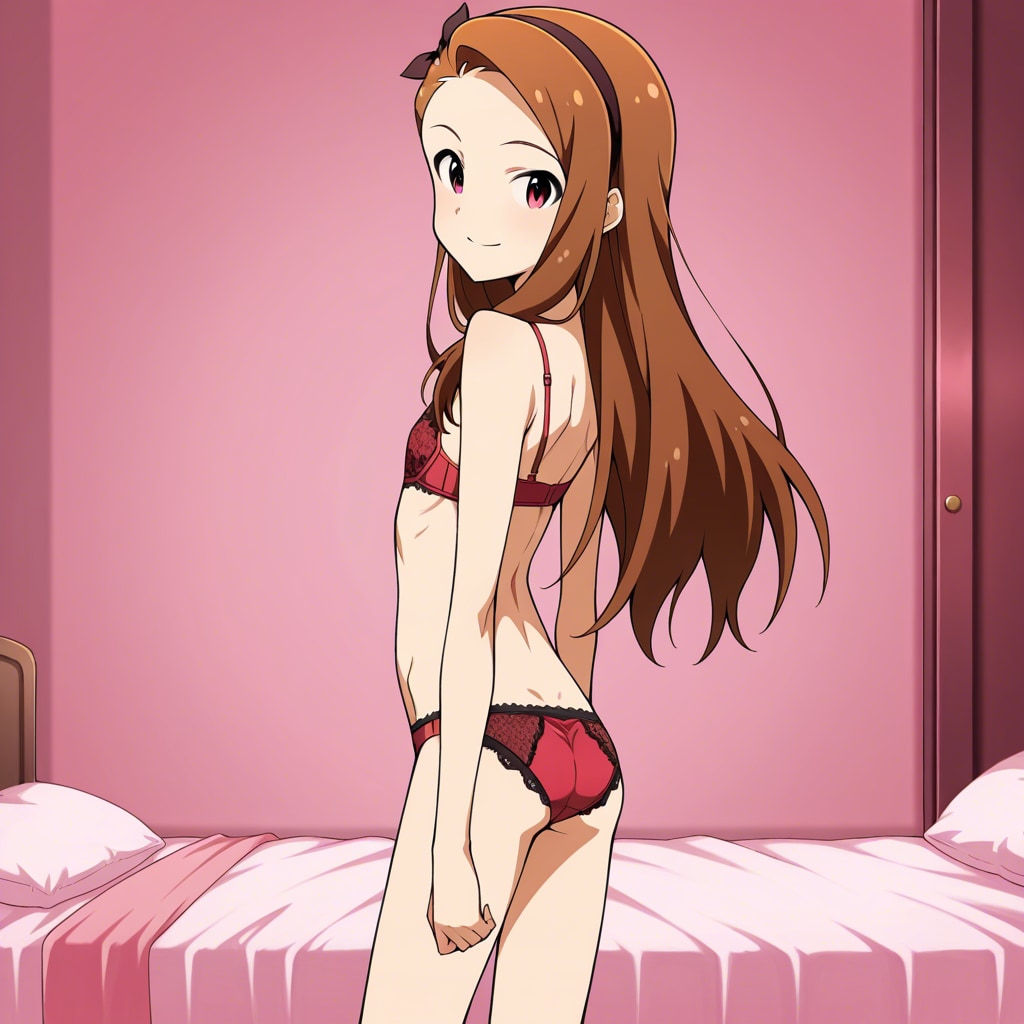 水瀬伊織【下着 立ち振り向き&しゃがみポーズ】