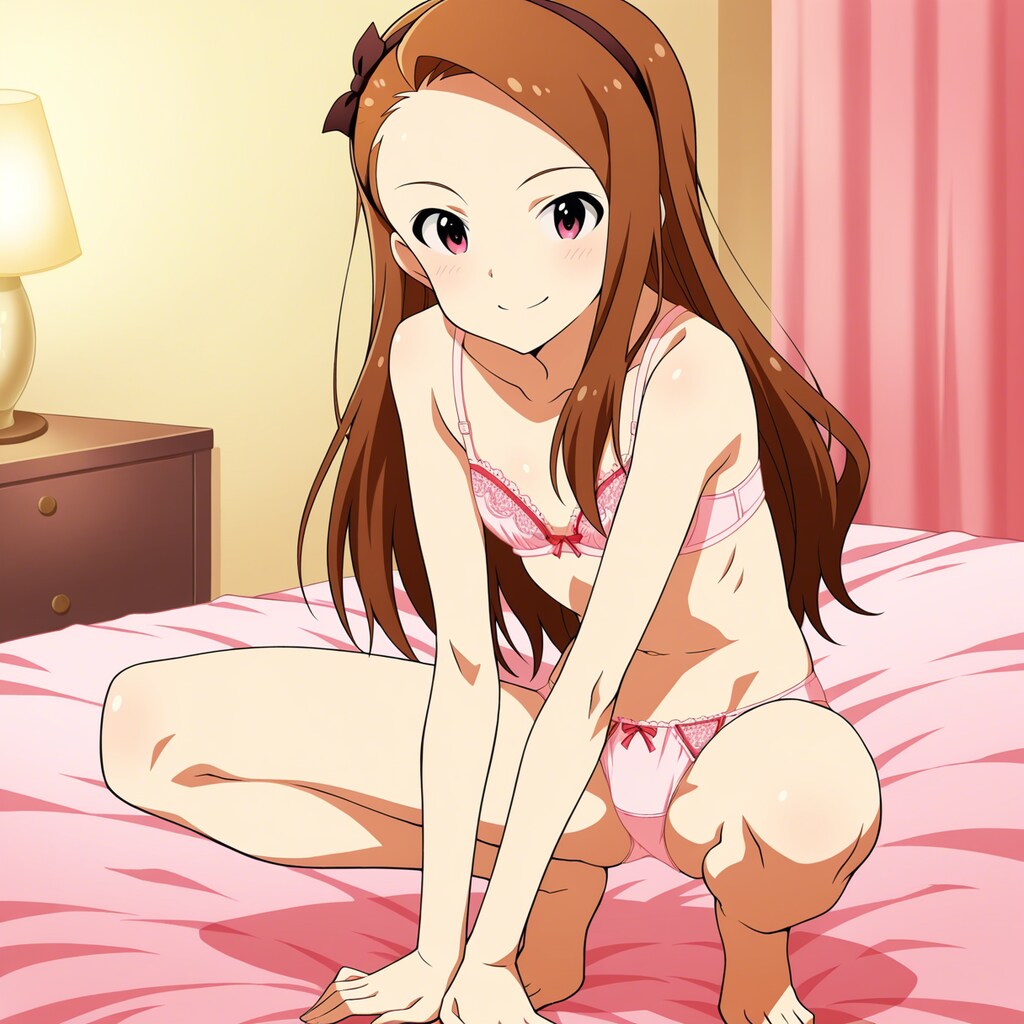 水瀬伊織【下着 立ち振り向き&しゃがみポーズ】