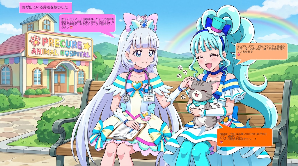 ニャミー院長とリリアン、まゆゆを可愛がる