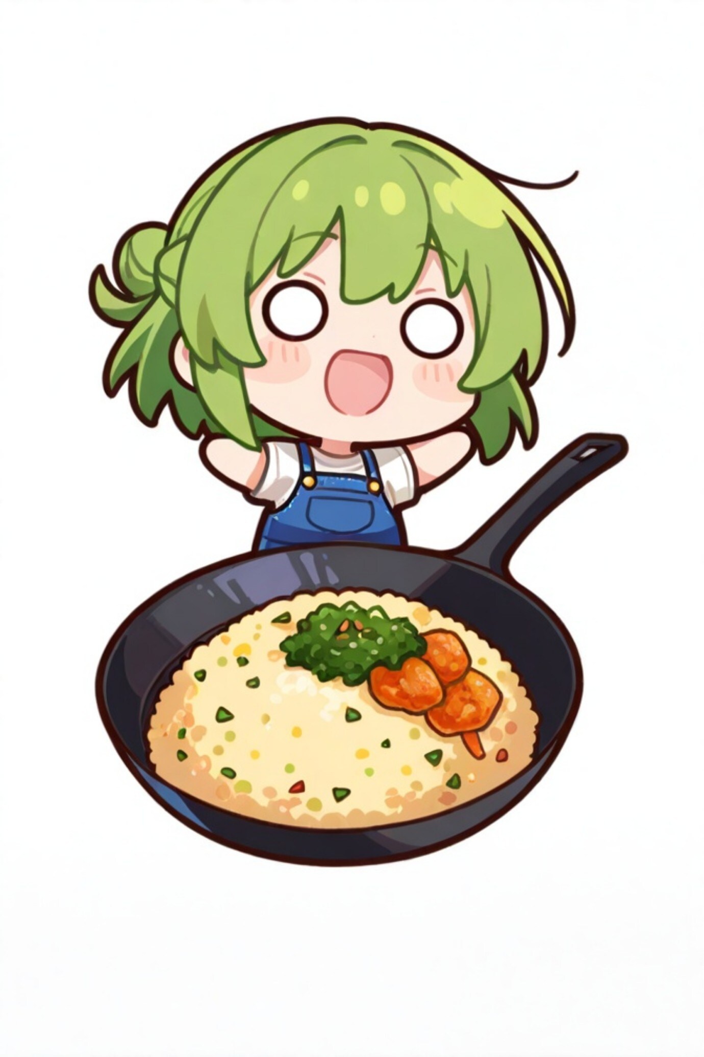 チャーハンと緑髪ちゃん