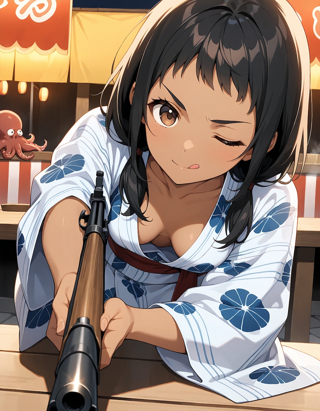 金魚すくいと射的