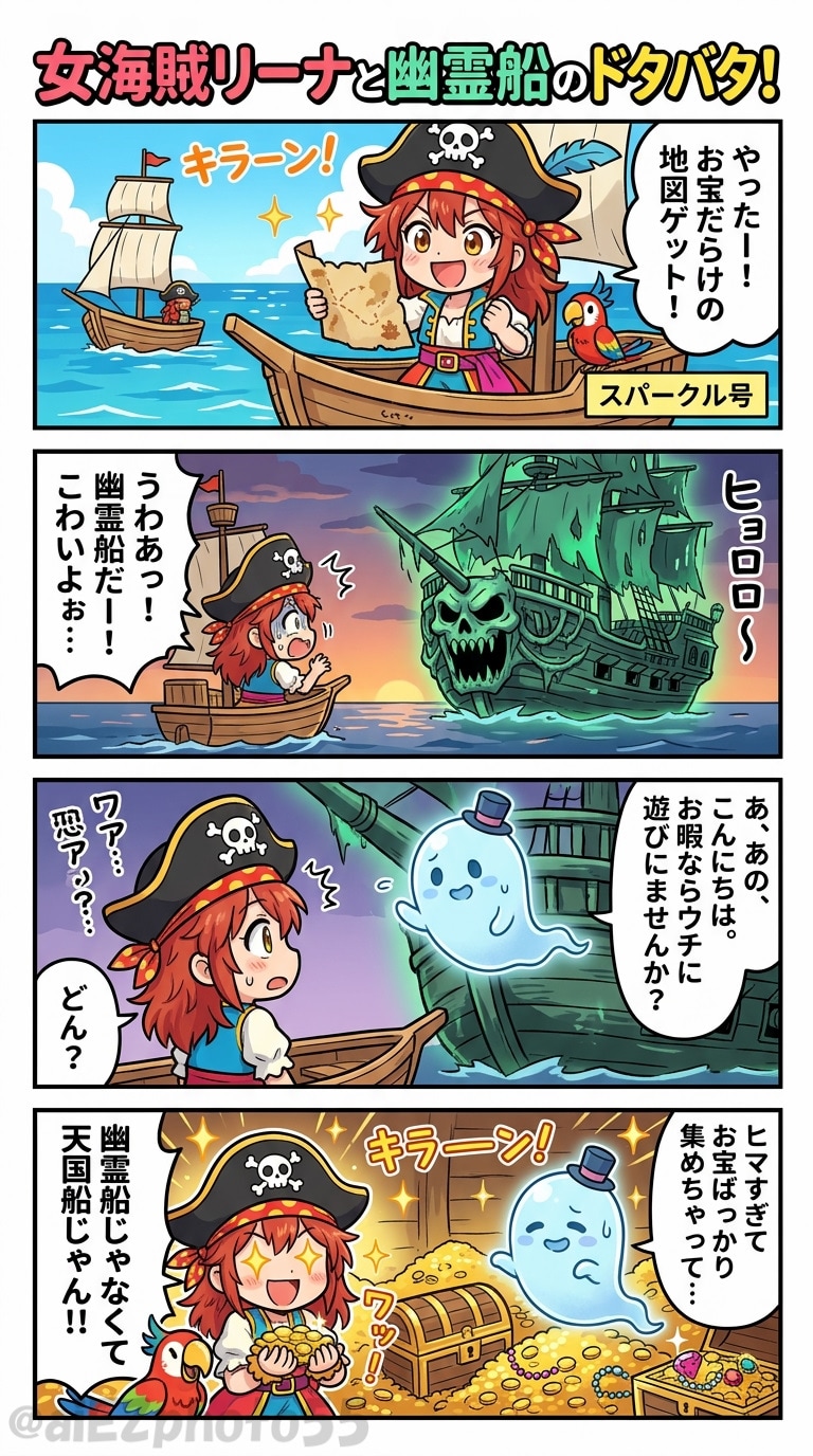 女海賊リーナと幽霊船のドタバタ！ | の人気AIイラスト・グラビア
