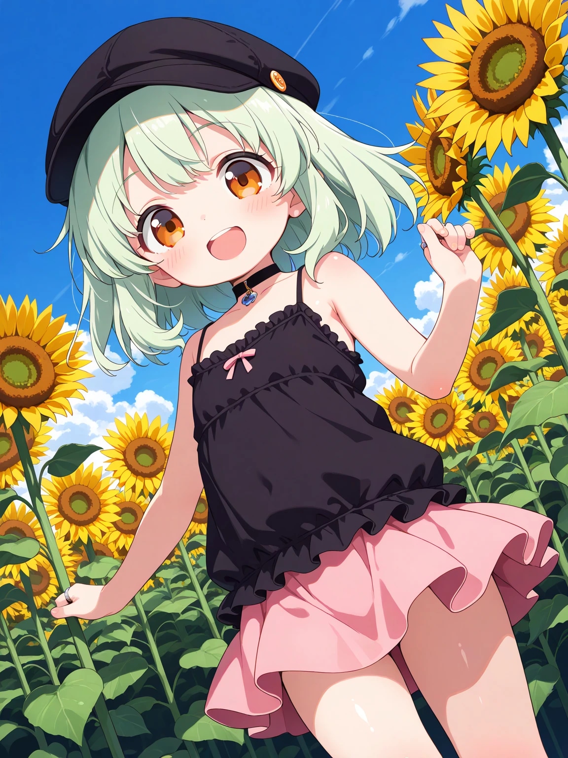 りおちゃんとひまわり畑