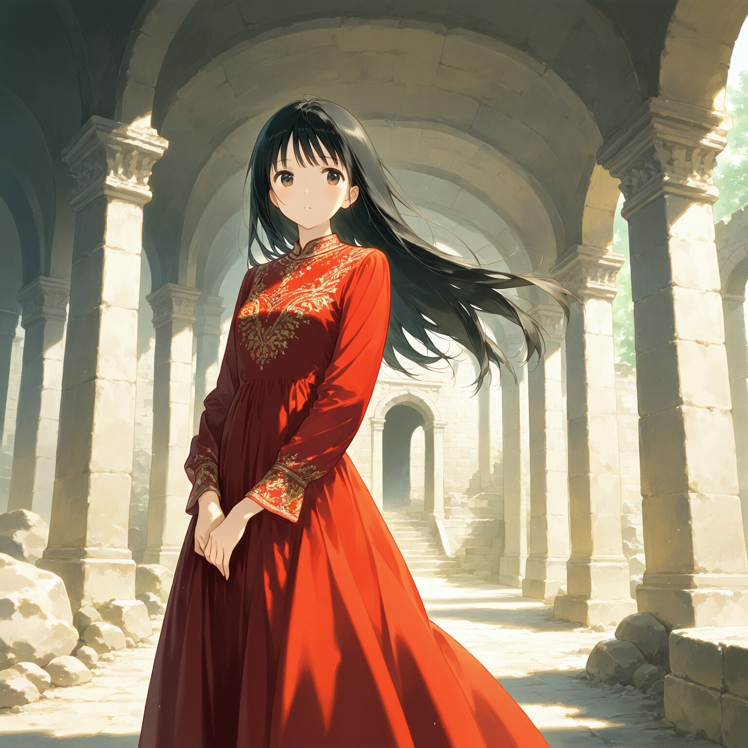 赤い服の少女
