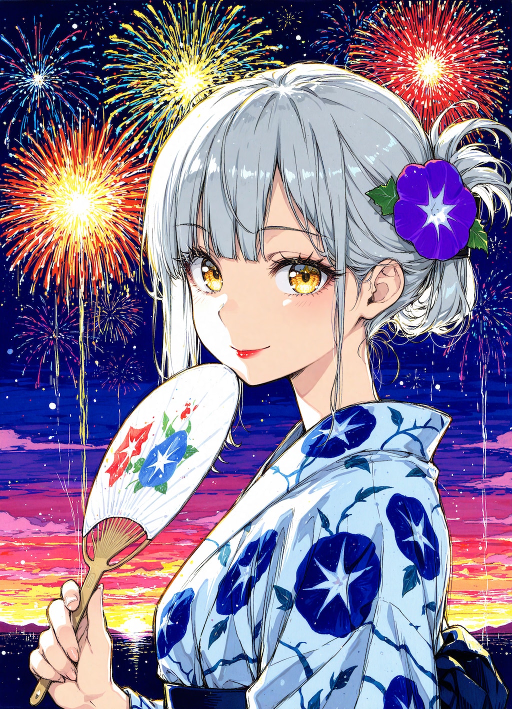 看板娘　fireworks