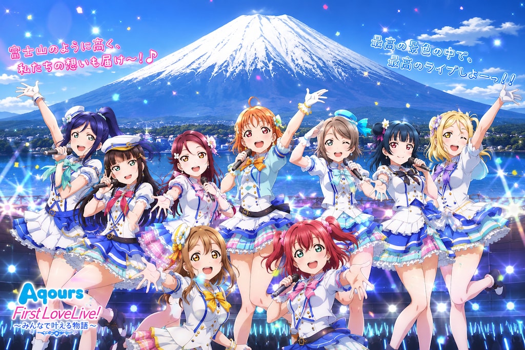 AQUAS(ラブライブサンシャイン)と富士山