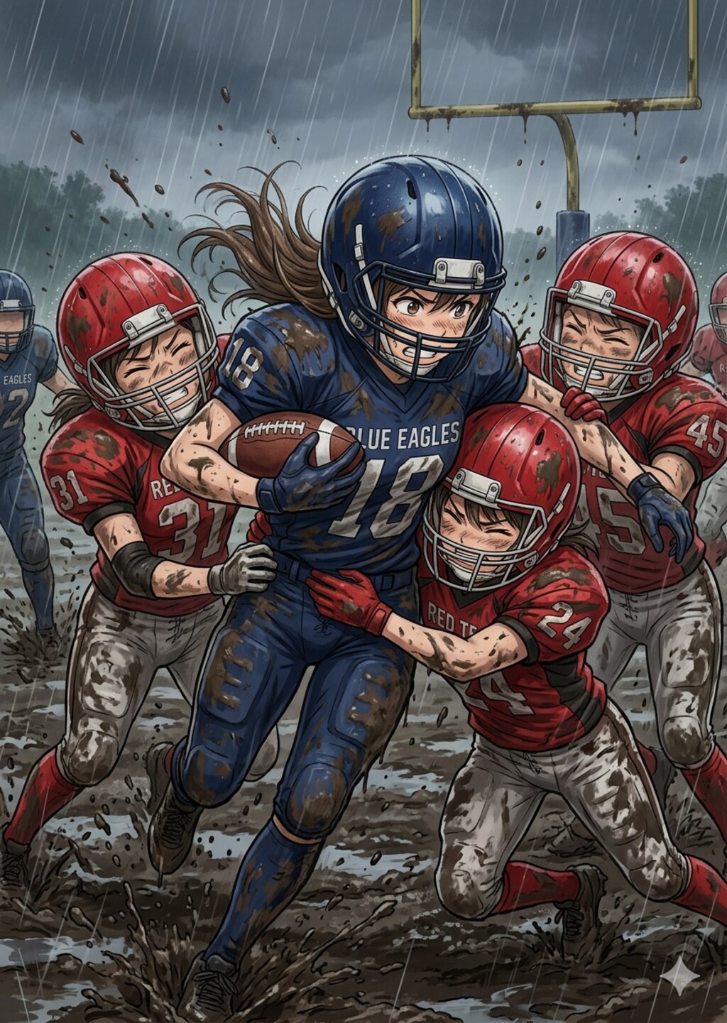 🏈泥まみれの女子アメフト 169