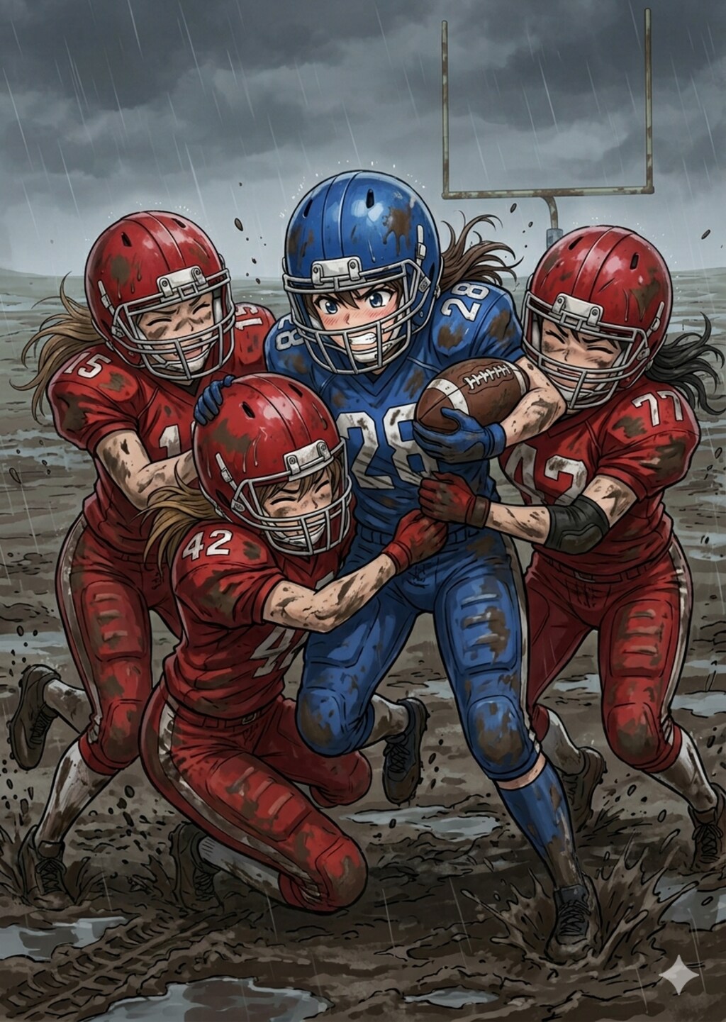 🏈泥まみれの女子アメフト 169