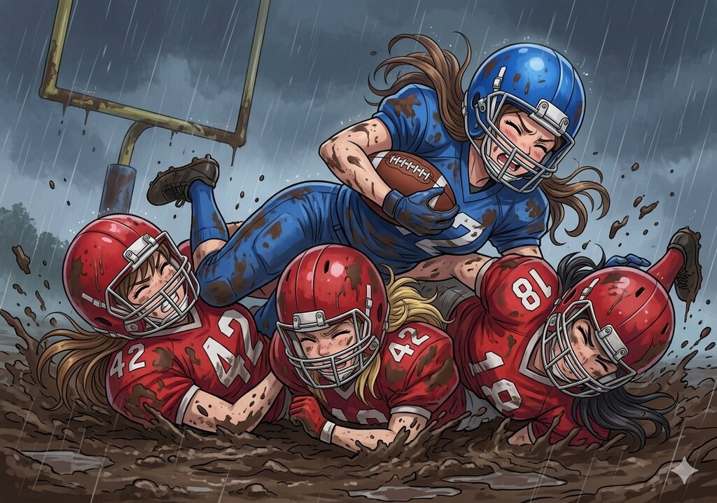 🏈泥まみれの女子アメフト 169