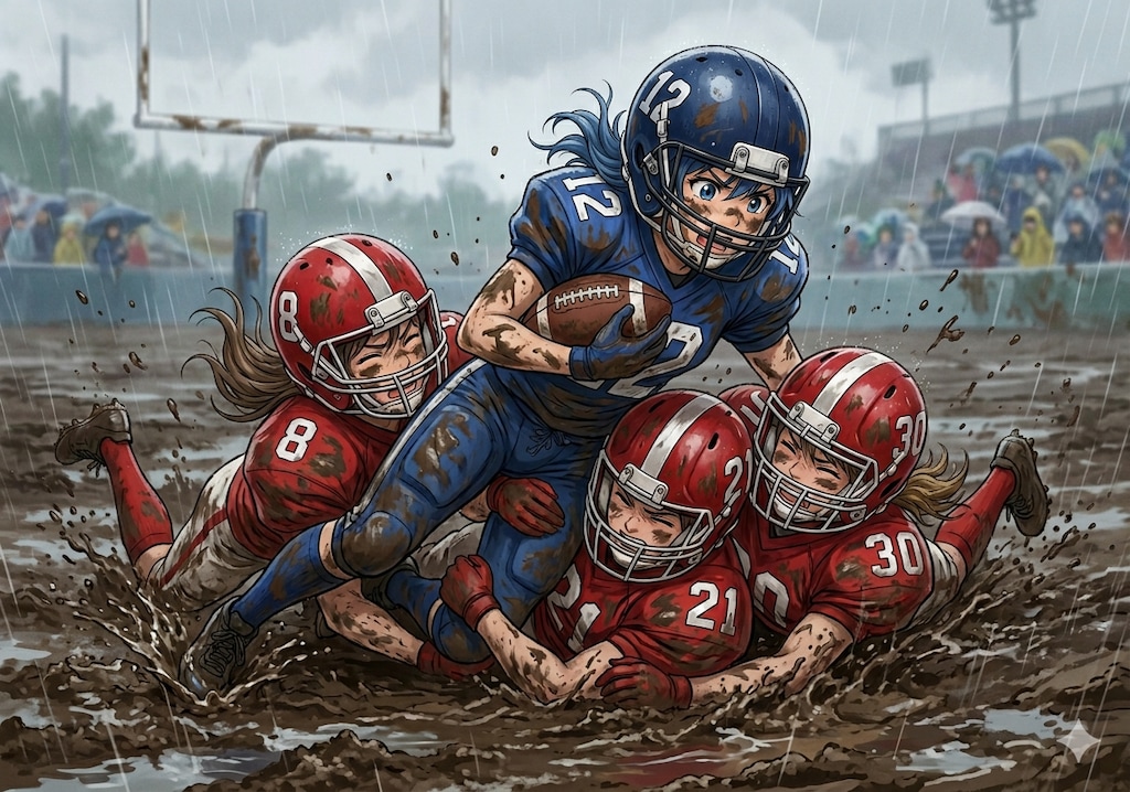 🏈泥まみれの女子アメフト 169