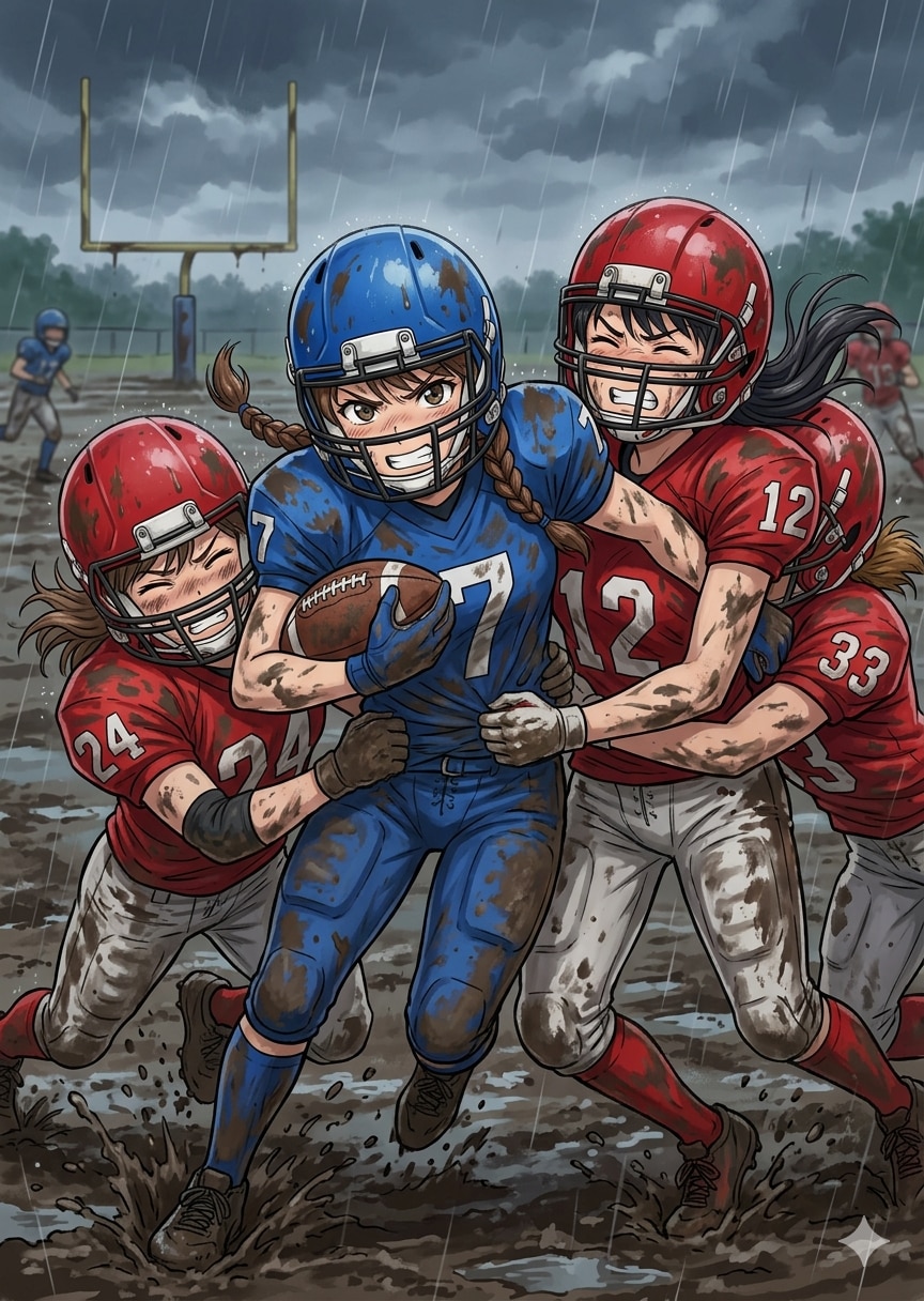 🏈泥まみれの女子アメフト 169