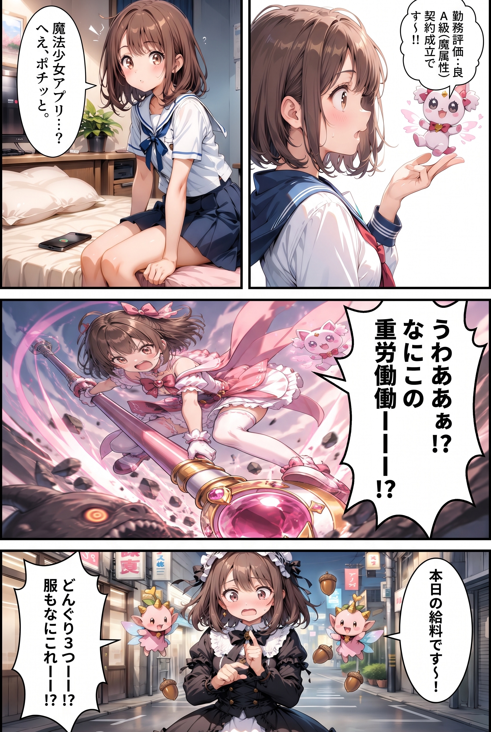 契約魔法少女あかね：第1話「契約と初給与」