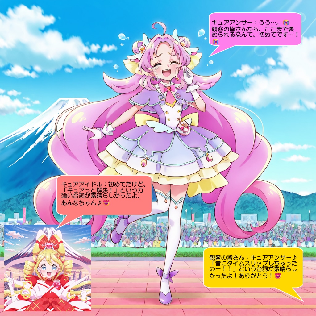 キュアアンサー、イベント会場で喜ばれて感涙する