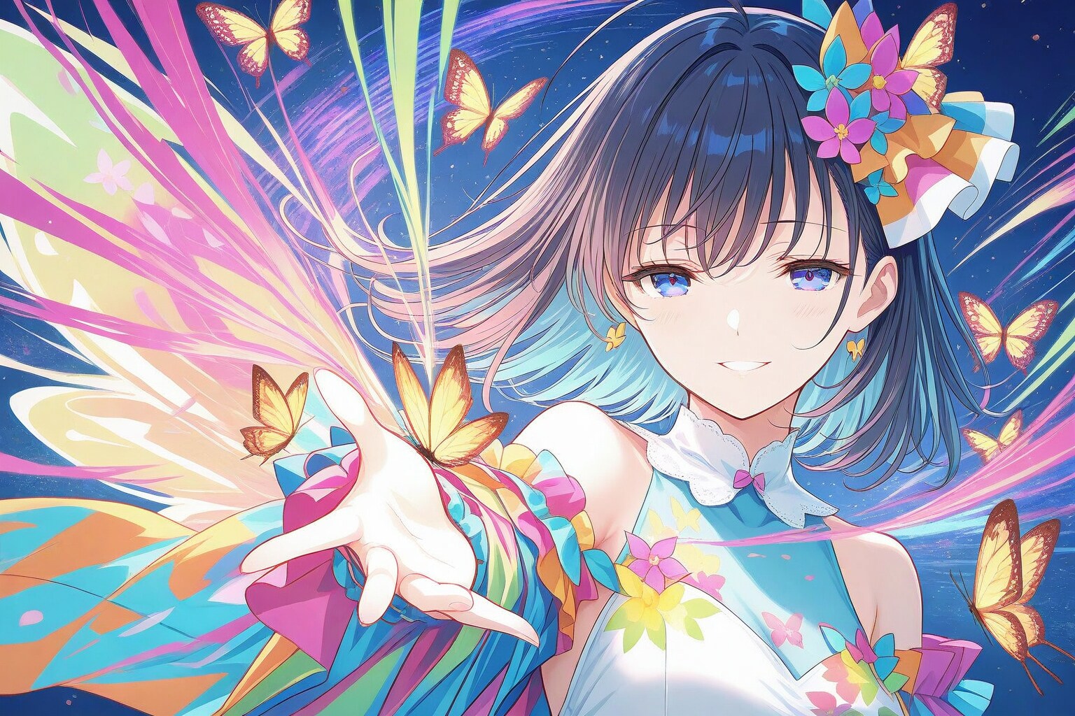 カラフル少女 | の人気AIイラスト・グラビア