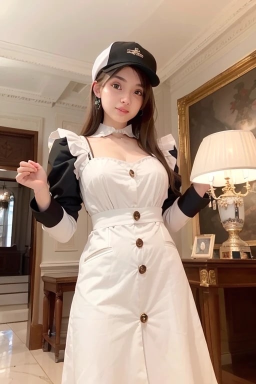 黒髪ロングでメイド服の美女１２５ | の人気AIイラスト・グラビア