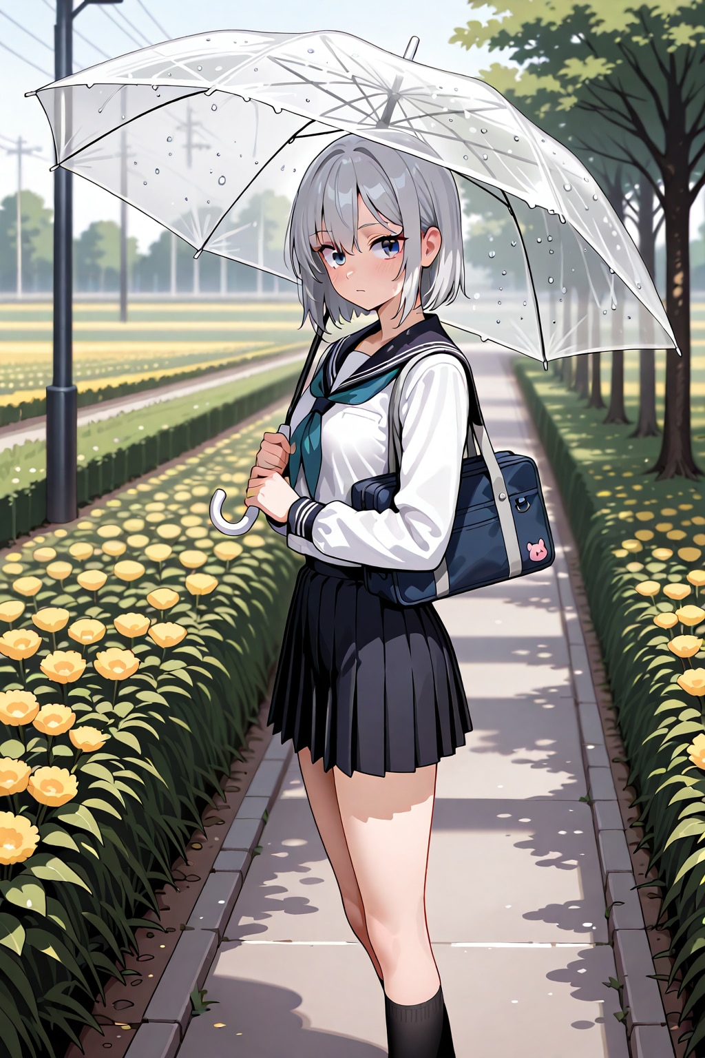 雨降る花畑 | の人気AIイラスト・グラビア