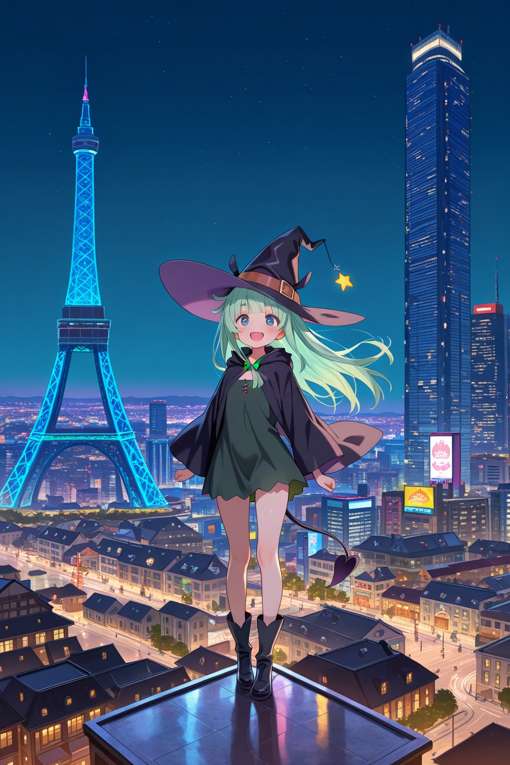 魔女とタワーのある街