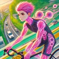 桃色細胞サイクリング_Dalle 2枚目