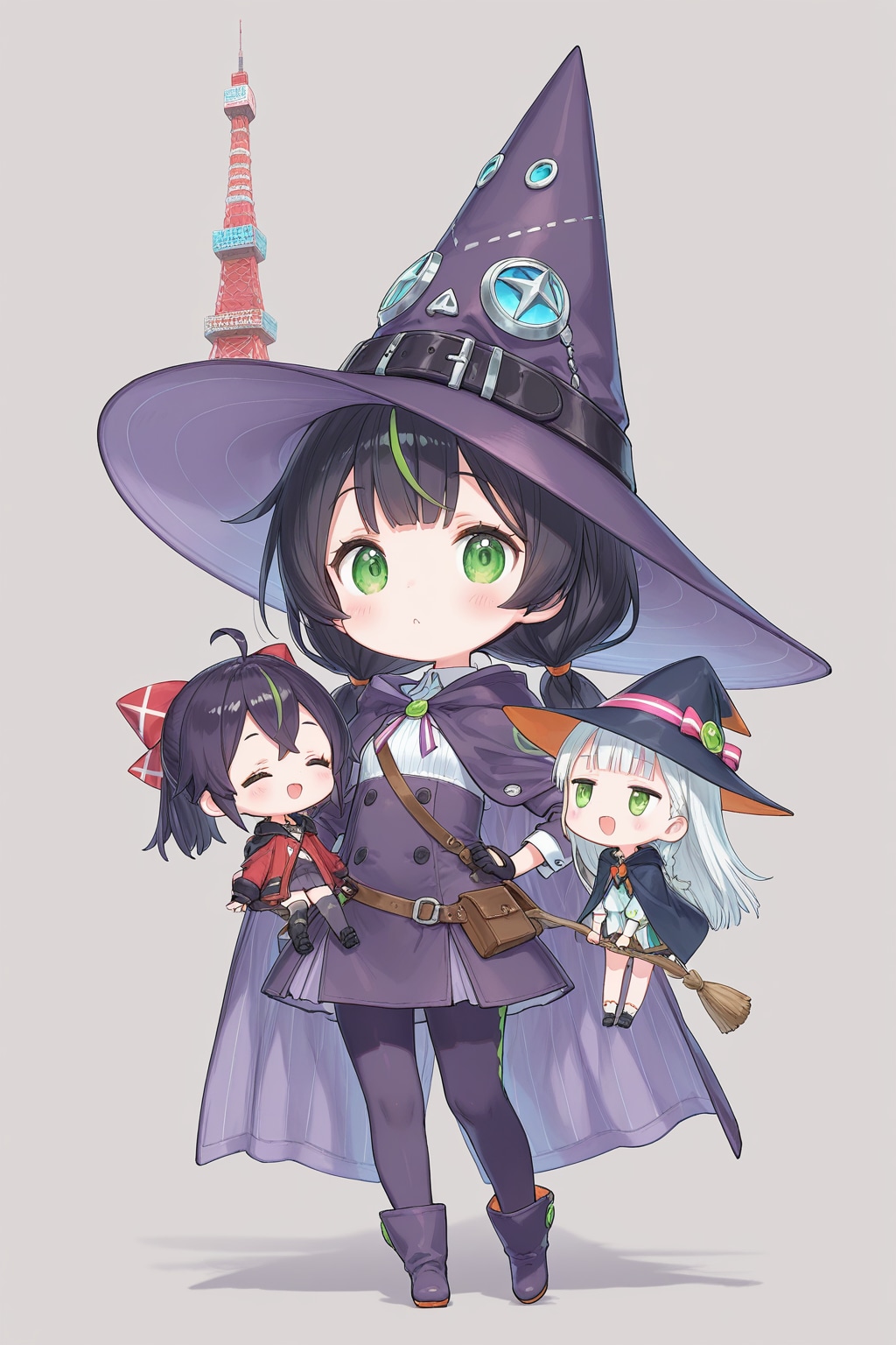 魔女っ子トリオの東京魔法散歩 | の人気AIイラスト・グラビア