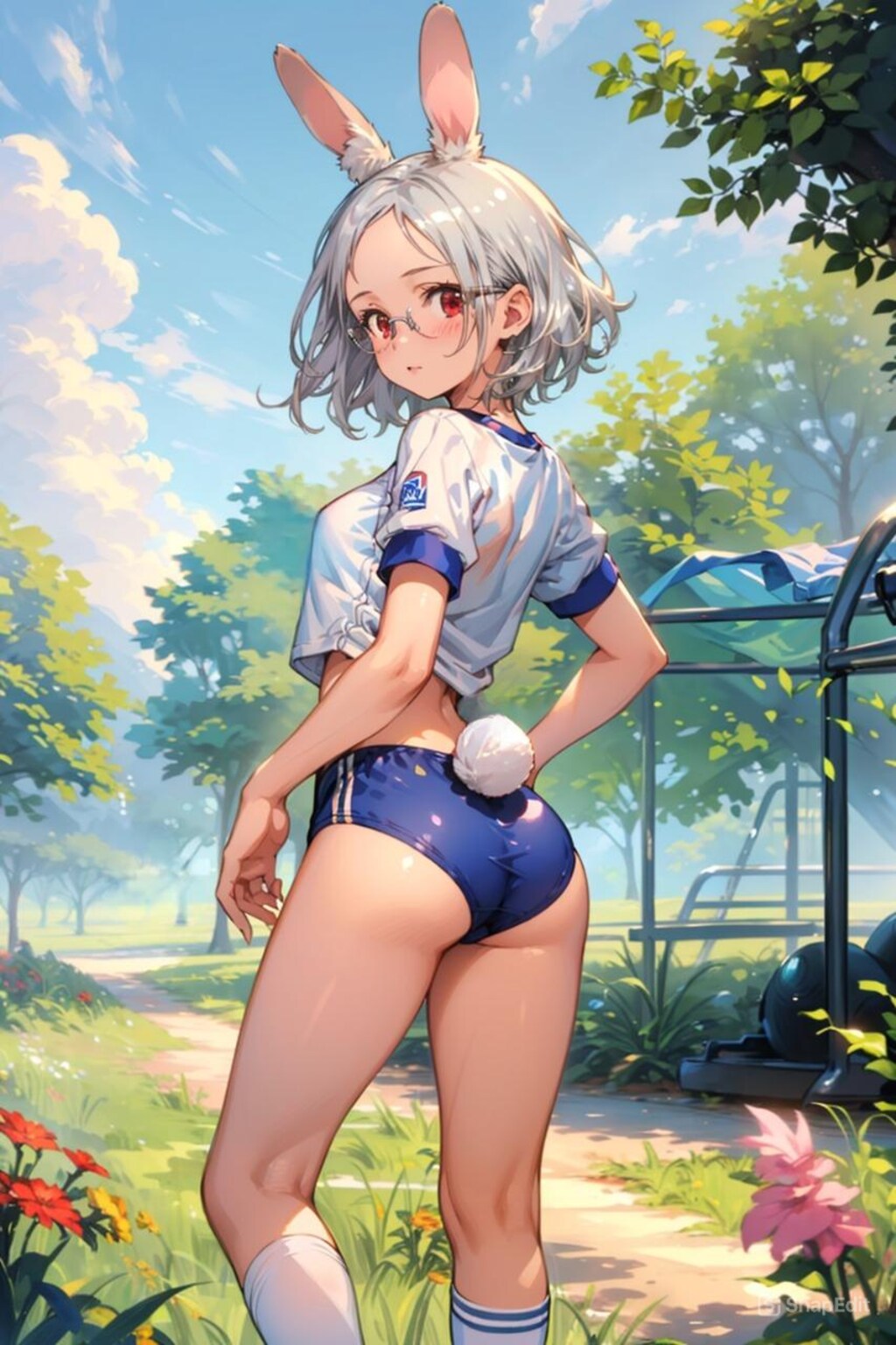 ブルマのうさみみ眼鏡っ娘