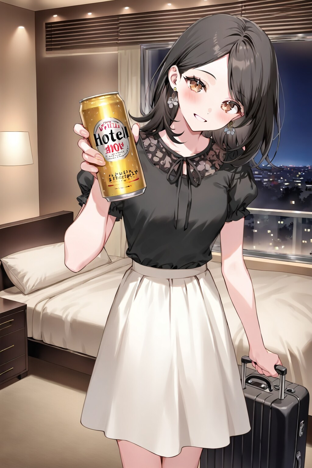 ビールを飲む女１１