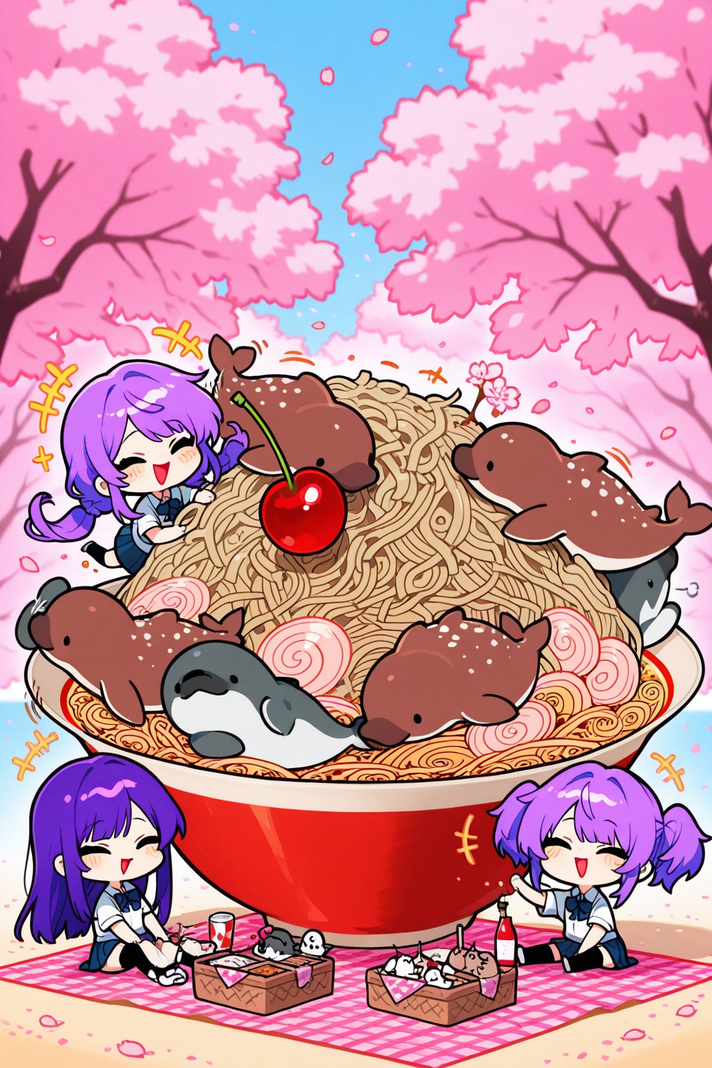 紫髪ちゃん達とラーメン