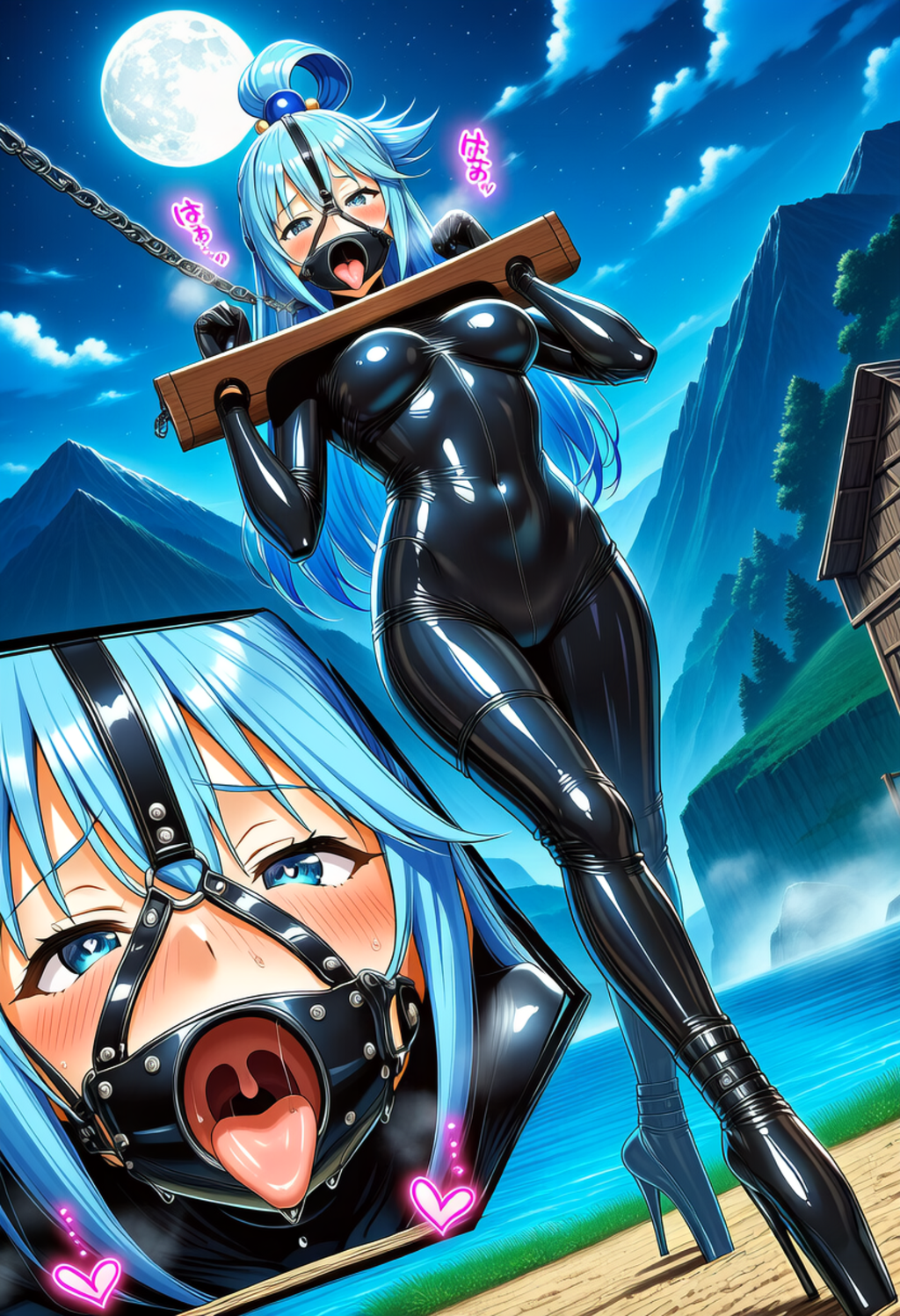 アクア＆ダクネスラバースーツ露出(?)