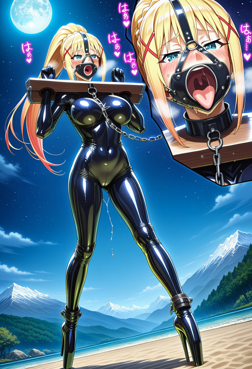 アクア＆ダクネスラバースーツ露出(?)