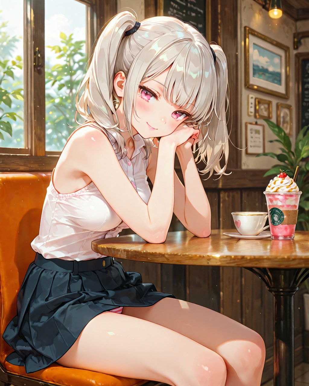 カフェでコソコソ