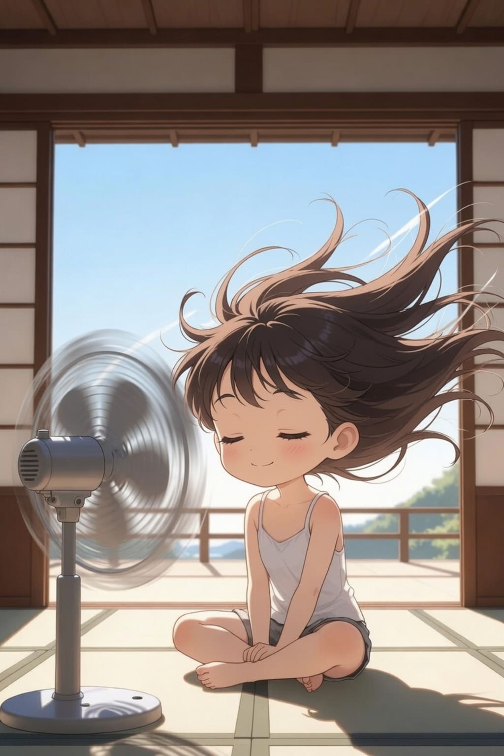 夏の扇風機さいこ～！