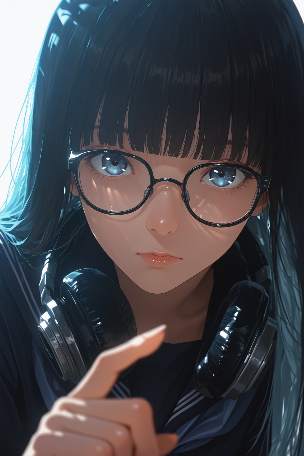 メガネとヘッドフォン