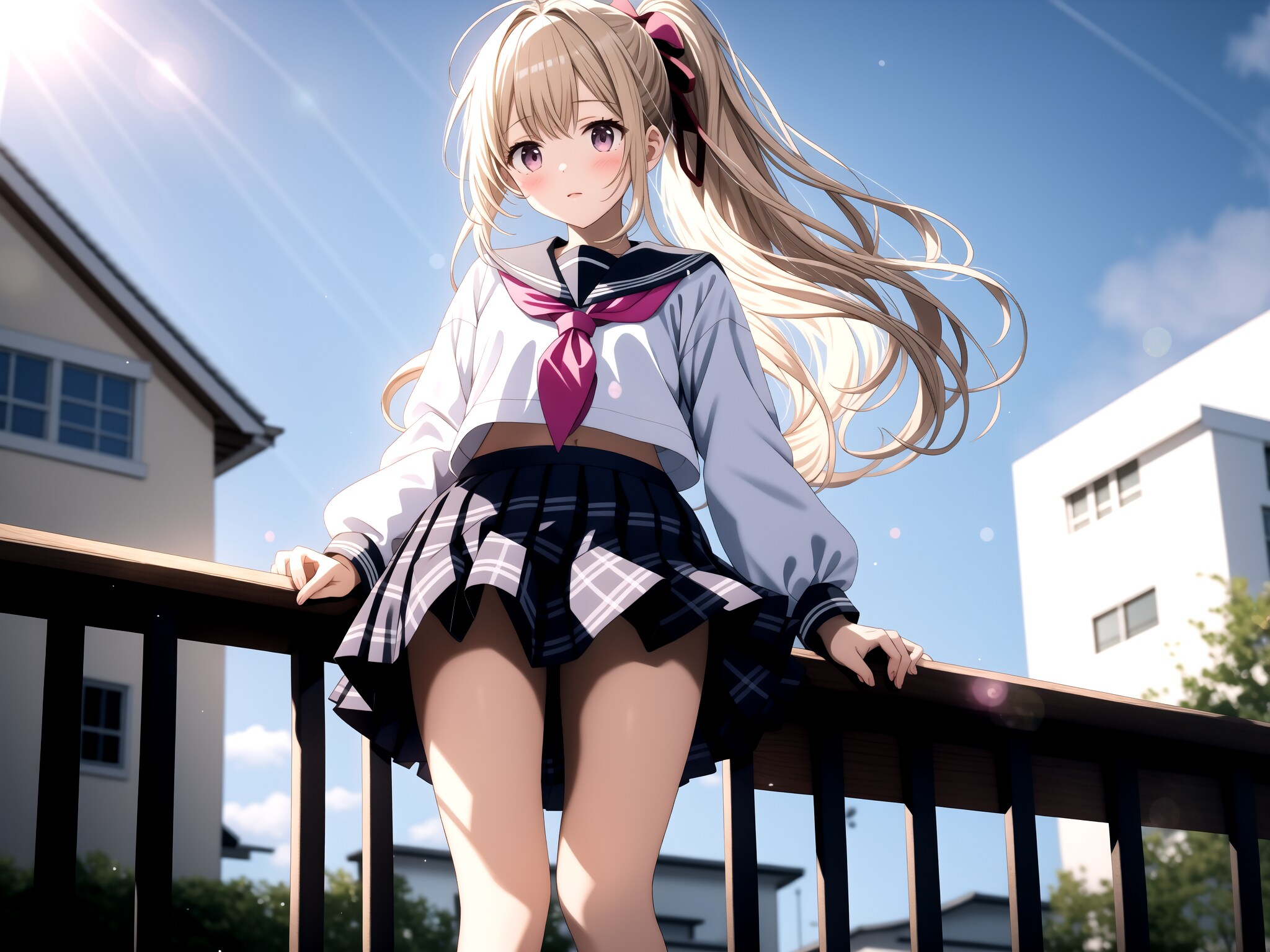 セーラー服からのヘソちらはヤバいですね💓