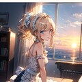 【習作】金髪ポニーテール姿のメイド 2枚目