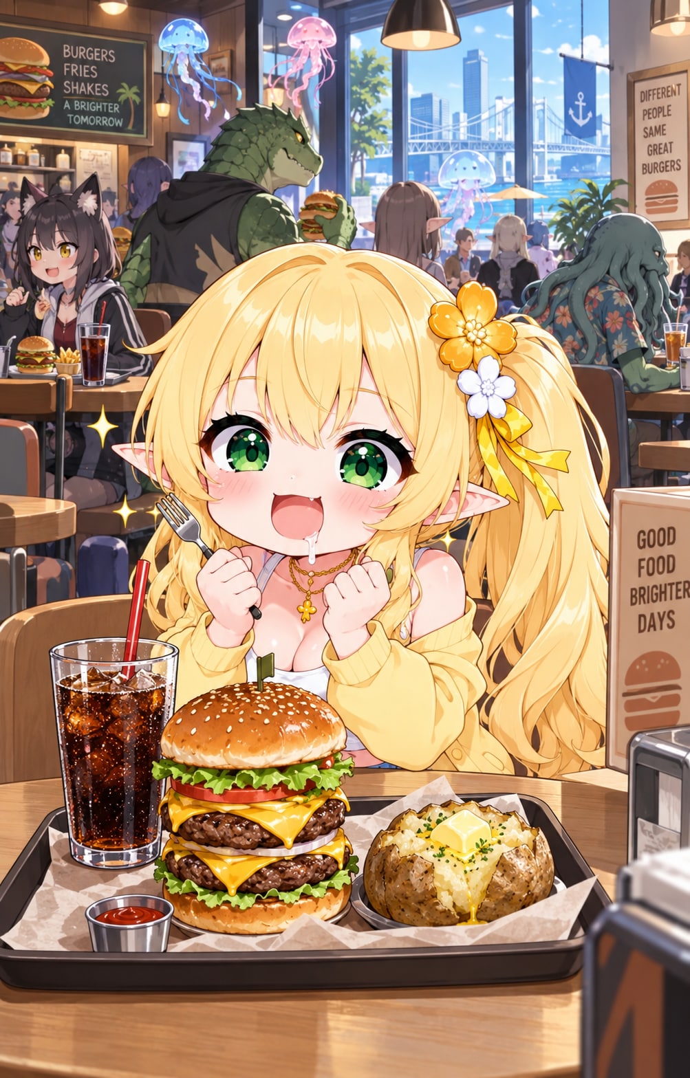 それぞれのランチ①キャロライン | の人気AIイラスト・グラビア