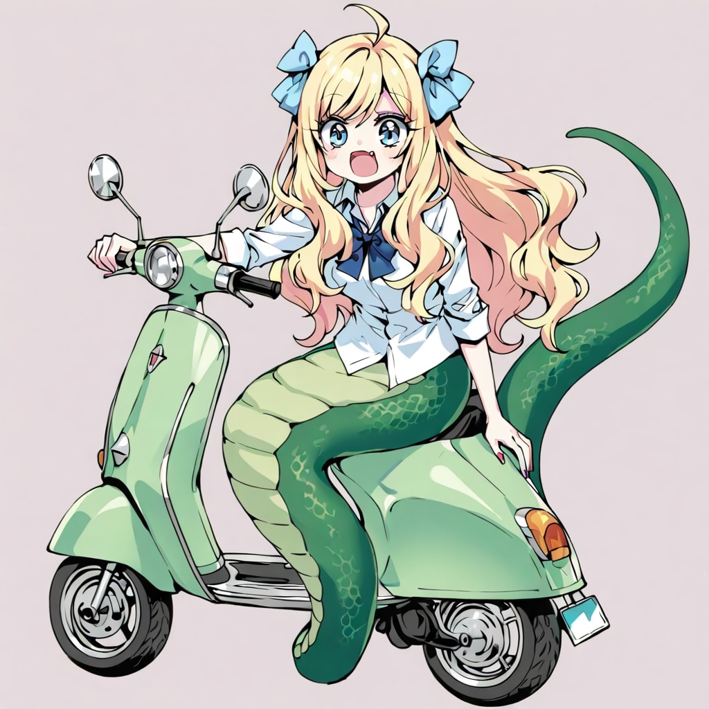 スクーターに乗る邪神ちゃん