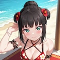 PixAILoRAモデルで見つけたので和風花柄ビキニのダイヤちゃん🔹👙🏖️❤️ 6枚目