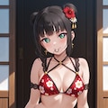 PixAILoRAモデルで見つけたので和風花柄ビキニのダイヤちゃん🔹👙🏖️❤️ 9枚目