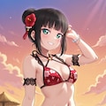 PixAILoRAモデルで見つけたので和風花柄ビキニのダイヤちゃん🔹👙🏖️❤️ 12枚目