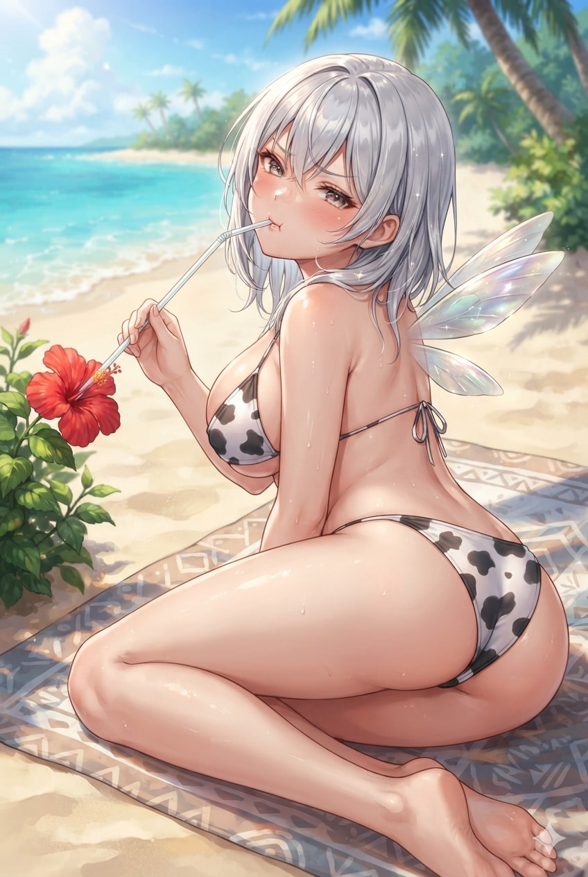 ハチドリ擬人化(牛ビキニ失敗)