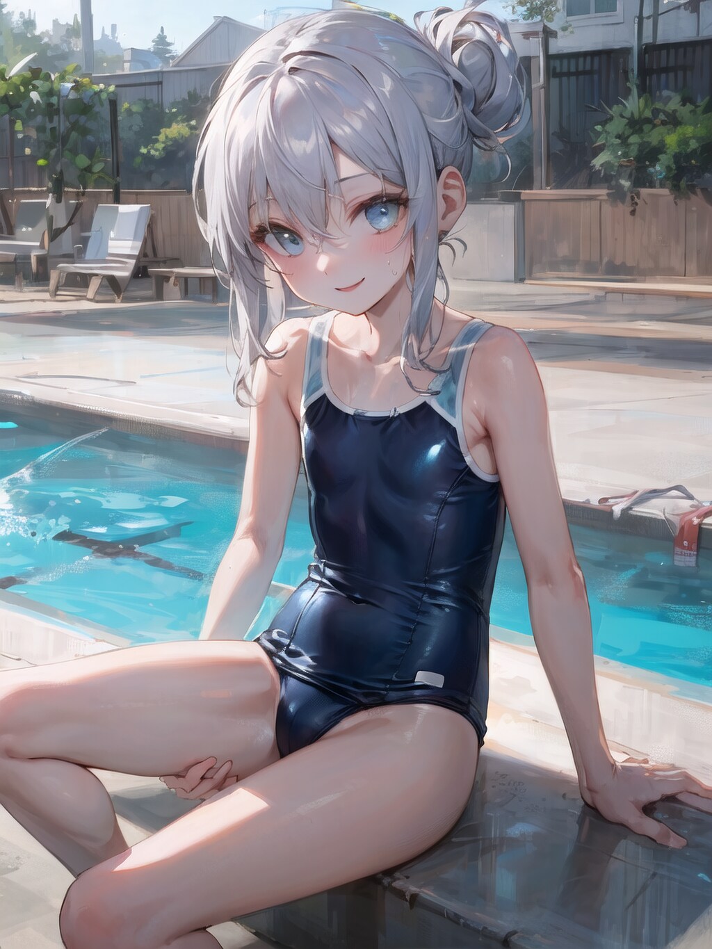 スク水銀髪ちゃん