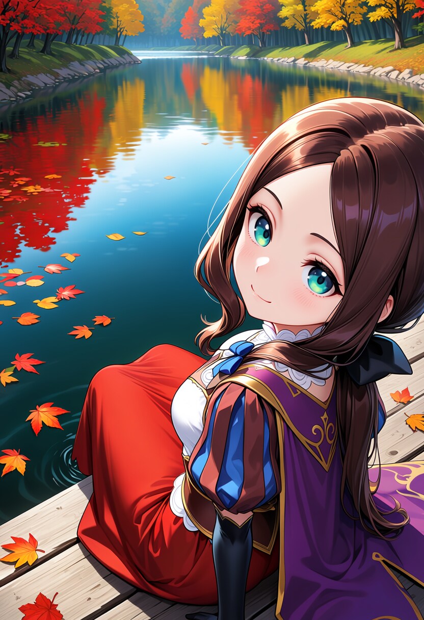 紅葉の湖畔にて | の人気AIイラスト・グラビア