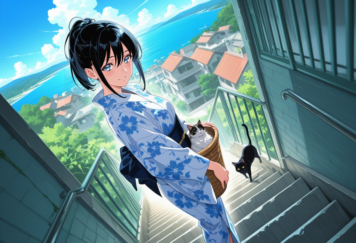 猫のいる町 | の人気AIイラスト・グラビア