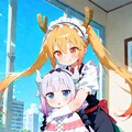 小林さんちのメイドラゴン　【トール×カンナ】　ふあぁぁぁかわいい 4枚目